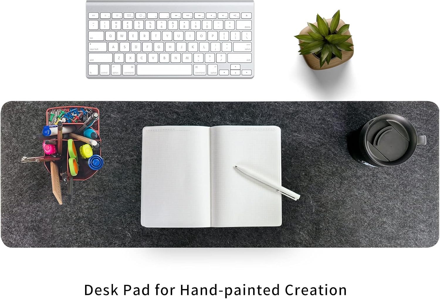 Felt Desk Mat | Computer Mat for Desk(36x12Inches) | Large Felt Mouse Pad and Keyboard Mat | Desk Protector for Office | Dark Gray - Image 6