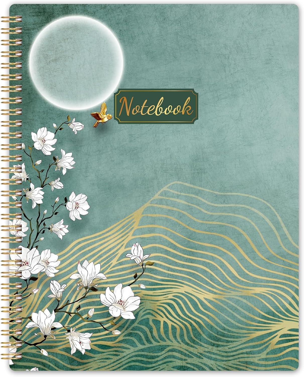 Spiral Notebook/Journal - Notebook, 8.5" x 11", Notebooks Journal for Work, 160 Pages, Journals for Women, Notebooks College Ruled Journals for Writing, with Premium Paper & Back Pocket, Moon Design