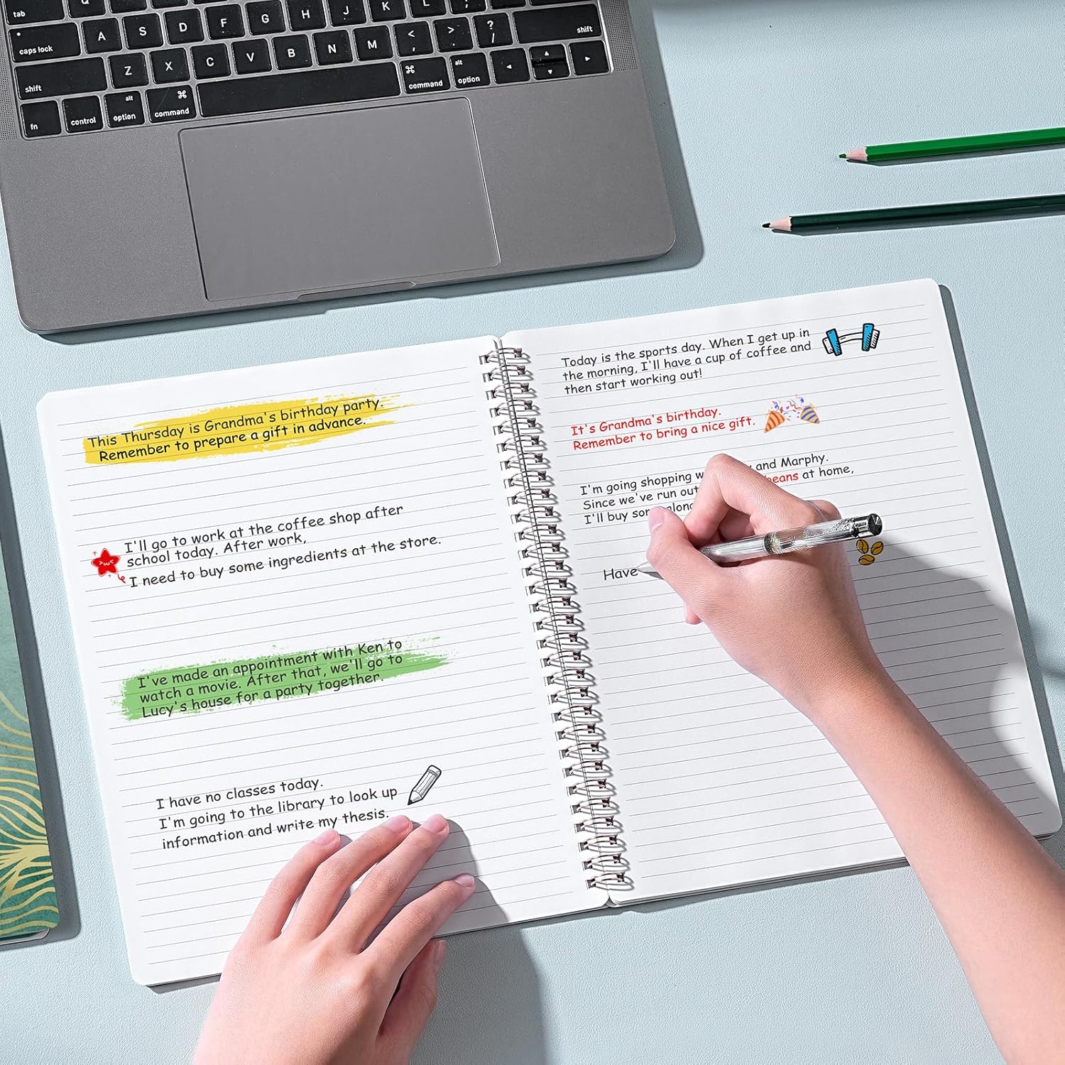 Spiral Notebook/Journal - Notebook, 8.5" x 11", Notebooks Journal for Work, 160 Pages, Journals for Women, Notebooks College Ruled Journals for Writing, with Premium Paper & Back Pocket, Moon Design - Image 2