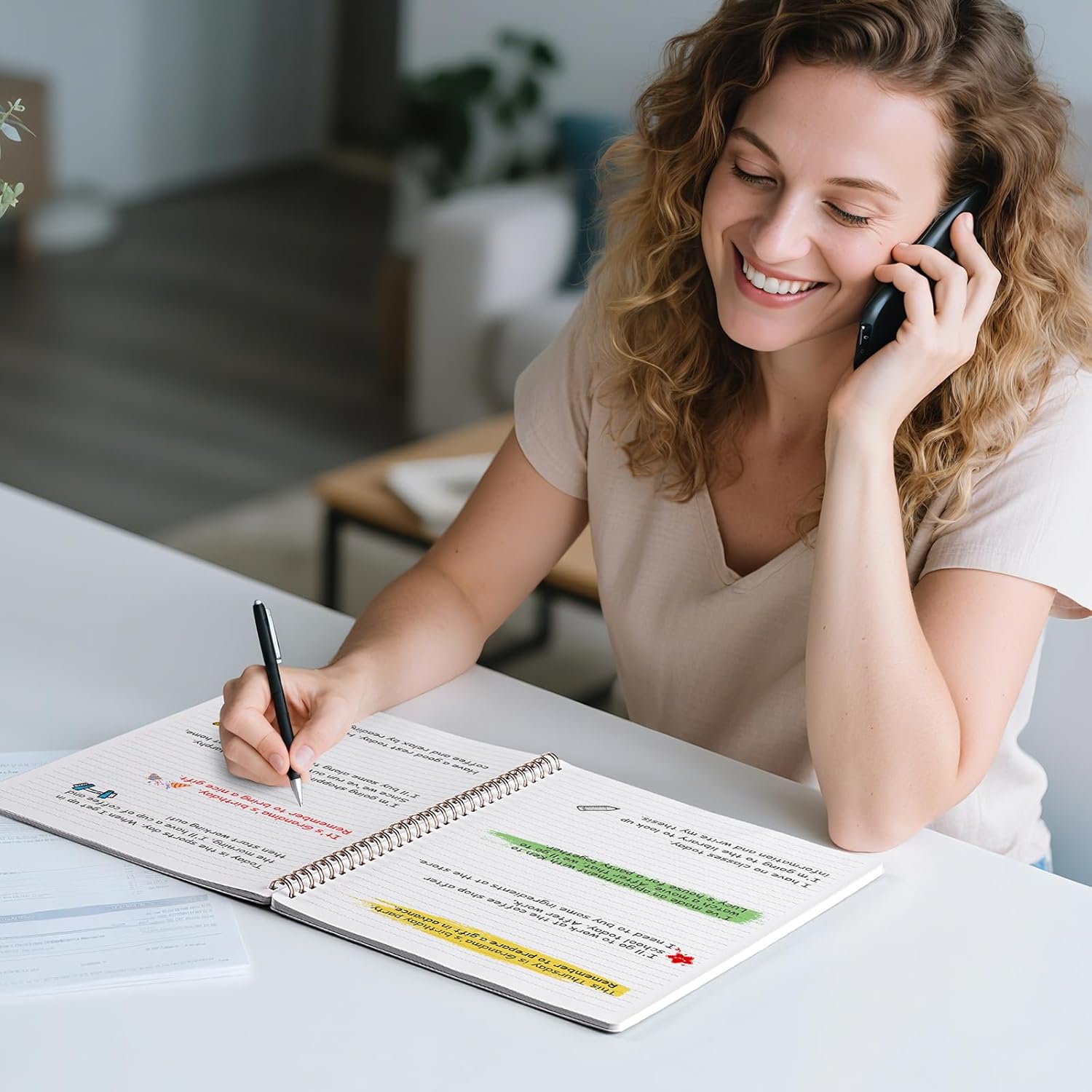 Spiral Notebook/Journal - Notebook, 8.5" x 11", Notebooks Journal for Work, 160 Pages, Journals for Women, Notebooks College Ruled Journals for Writing, with Premium Paper & Back Pocket, Moon Design - Image 7